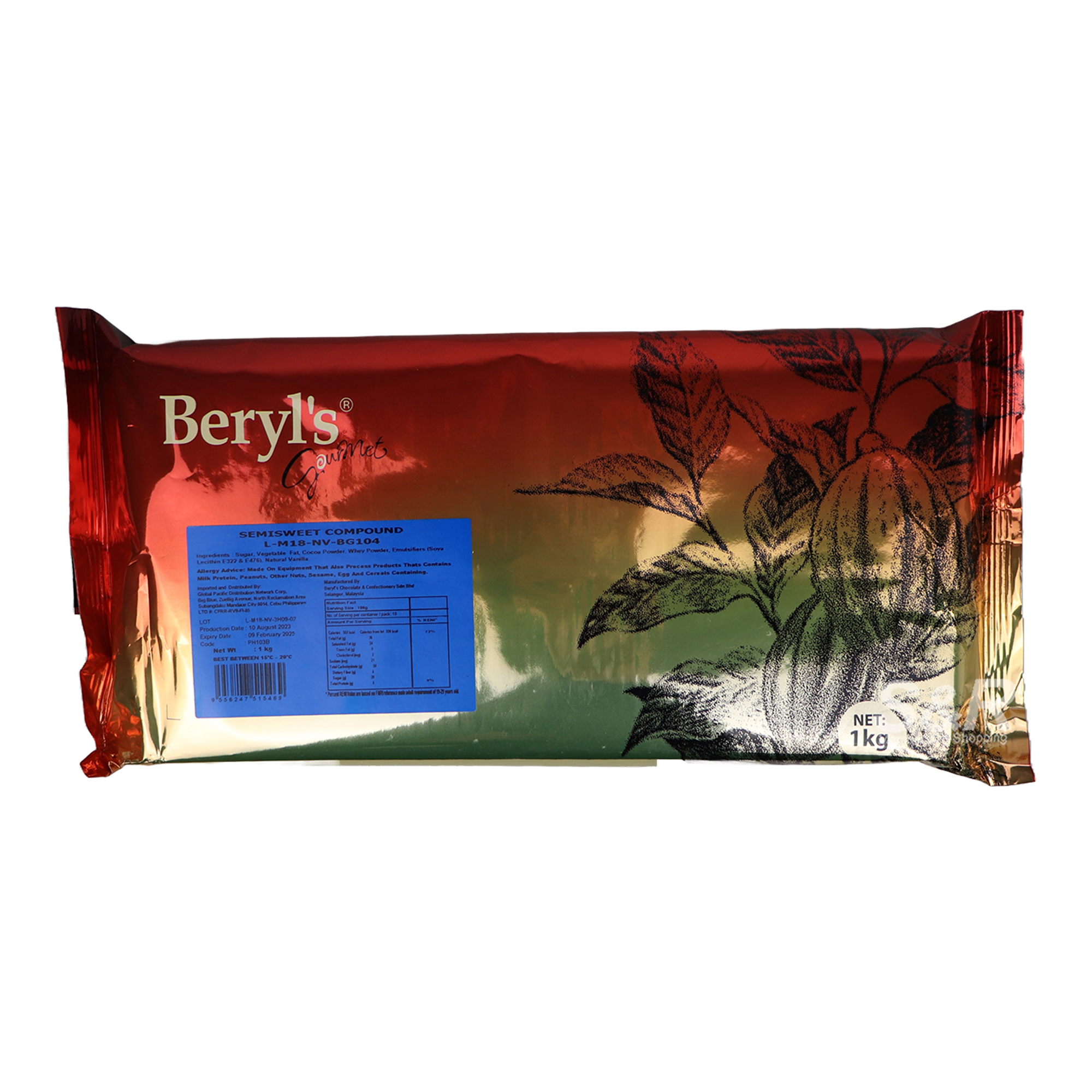 Beryls Semisweet Compound Baking Bar 1kg